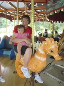 with Grandma on the carousel!